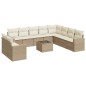 vidaXL Set de sofás de jardín 11pzas con cojines ratán sintético beige vidaXL Set de sofás de jardín 11pzas con cojines ratán sintético beige