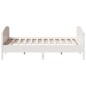 vidaXL Estructura de cama con cabecero madera de pino blanco 200x200cm vidaXL Estructura de cama con cabecero madera de pino blanco 200x200cm
