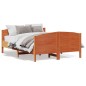 vidaXL Estructura cama con cabecero madera pino marrón cera 160x200 cm