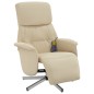 vidaXL Sillón reclinable de masaje con reposapiés tela color crema vidaXL Sillón reclinable de masaje con reposapiés tela color crema