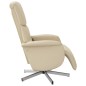 vidaXL Sillón reclinable de masaje con reposapiés tela color crema vidaXL Sillón reclinable de masaje con reposapiés tela color crema