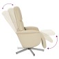 vidaXL Sillón reclinable de masaje con reposapiés tela color crema vidaXL Sillón reclinable de masaje con reposapiés tela color crema