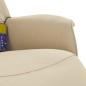 vidaXL Sillón reclinable de masaje con reposapiés tela color crema vidaXL Sillón reclinable de masaje con reposapiés tela color crema