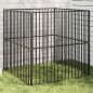 vidaXL Corralito para perros con 4 paneles acero galvanizado negro