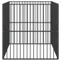 vidaXL Corralito para perros con 4 paneles acero galvanizado negro