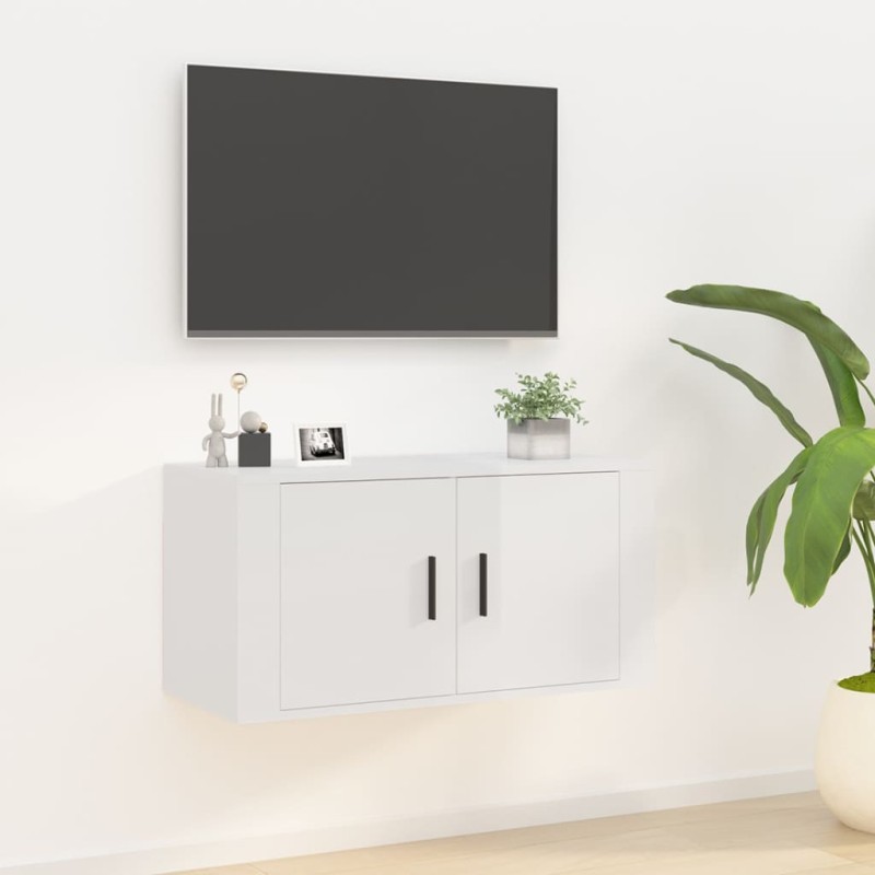 vidaXL Mueble para TV de pared blanco brillante 80x34,5x40 cm vidaXL Mueble para TV de pared blanco brillante 80x34,5x40 cm