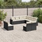 vidaXL Set de sofás de jardín 11 pzas y cojines ratán sintético negro vidaXL Set de sofás de jardín 11 pzas y cojines ratán sintético negro