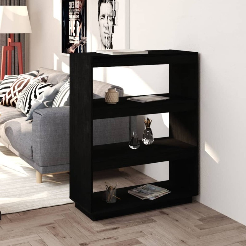 vidaXL Estantería/divisor de espacios madera pino negro 80x35x103 cm vidaXL Estantería/divisor de espacios madera pino negro 80x35x103 cm