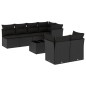 vidaXL Set de sofás de jardín 8 piezas y cojines ratán sintético negro vidaXL Set de sofás de jardín 8 piezas y cojines ratán sintético negro