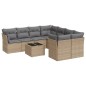 vidaXL Set de sofás de jardín 9 pzas con cojines ratán sintético beige vidaXL Set de sofás de jardín 9 pzas con cojines ratán sintético beige