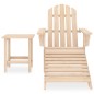 vidaXL Silla Adirondack de jardín con otomana y mesa macizo abeto rosa