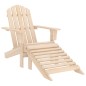 vidaXL Silla Adirondack de jardín con otomana y mesa macizo abeto rosa
