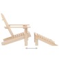 vidaXL Silla Adirondack de jardín con otomana y mesa macizo abeto rosa