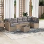 vidaXL Juego de sofás de jardín con cojines beige 8 pzas ratán PE vidaXL Juego de sofás de jardín con cojines beige 8 pzas ratán PE