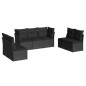 vidaXL Set de comedor de jardín 7 pzas y cojines ratán sintético negro vidaXL Set de comedor de jardín 7 pzas y cojines ratán sintético negro