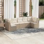 vidaXL Set sofás de jardín 7 piezas y cojines ratán sintético beige vidaXL Set sofás de jardín 7 piezas y cojines ratán sintético beige