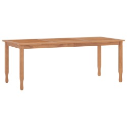 vidaXL Mesa de comedor de jardín madera maciza de teca 200x90x75 cm