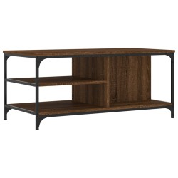 vidaXL Mesa de centro madera contrachapada roble marrón 100x50x45 cm