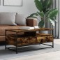 vidaXL Mesa de centro madera de ingeniería roble ahumado 100x51x45 cm
