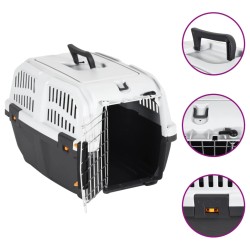 vidaXL Transportín de mascota puerta metal polipropileno 48x31,5x31 cm