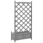 vidaXL Jardinera con enrejado madera maciza de abeto gris vidaXL Jardinera con enrejado madera maciza de abeto gris