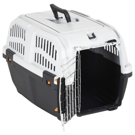 vidaXL Transportín de mascota puerta metal polipropileno 48x31,5x31 cm
