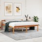 vidaXL Cama para mayores madera maciza de pino marrón cera 150x200 cm vidaXL Cama para mayores madera maciza de pino marrón cera 150x200 cm