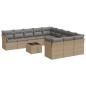 vidaXL Set de sofás de jardín 12 pzas y cojines ratán sintético marrón vidaXL Set de sofás de jardín 12 pzas y cojines ratán sintético marrón