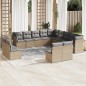 vidaXL Set sofás de jardín con cojines 13 pzas ratán sintético beige vidaXL Set sofás de jardín con cojines 13 pzas ratán sintético beige