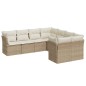 vidaXL Juego de sofás de jardín con cojines beige 8 pzas ratán PE vidaXL Juego de sofás de jardín con cojines beige 8 pzas ratán PE