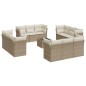 vidaXL Set sofás de jardín con cojines 13 pzas ratán sintético beige vidaXL Set sofás de jardín con cojines 13 pzas ratán sintético beige