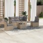 vidaXL Juego de sofás jardín con cojines 6 pzas ratán sintético beige