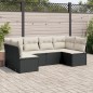 vidaXL Set de sofás de jardín 6 piezas y cojines ratán sintético negro