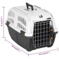 vidaXL Transportín de mascota puerta metal polipropileno 48x31,5x31 cm