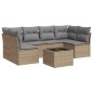 vidaXL Set sofás de jardín 7 piezas y cojines ratán sintético beige vidaXL Set sofás de jardín 7 piezas y cojines ratán sintético beige