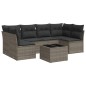 vidaXL Set de sofás de jardín 7 piezas con cojines ratán PE gris vidaXL Set de sofás de jardín 7 piezas con cojines ratán PE gris