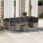 vidaXL Set de sofás de jardín 8 pzas y cojines ratán sintético gris vidaXL Set de sofás de jardín 8 pzas y cojines ratán sintético gris