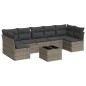 vidaXL Set de sofás de jardín 8 pzas y cojines ratán sintético gris vidaXL Set de sofás de jardín 8 pzas y cojines ratán sintético gris