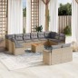 vidaXL Set sofás de jardín con cojines 13 pzas ratán sintético beige vidaXL Set sofás de jardín con cojines 13 pzas ratán sintético beige