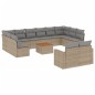 vidaXL Set sofás de jardín con cojines 13 pzas ratán sintético beige vidaXL Set sofás de jardín con cojines 13 pzas ratán sintético beige
