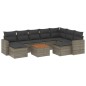 vidaXL Set de sofás de jardín 10 pzas con cojines ratán sintético gris vidaXL Set de sofás de jardín 10 pzas con cojines ratán sintético gris
