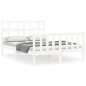 vidaXL Estructura de cama con cabecero madera maciza blanco 120x200 cm
