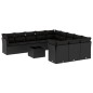 vidaXL Set de sofás de jardín 12 piezas cojines ratán sintético negro vidaXL Set de sofás de jardín 12 piezas cojines ratán sintético negro