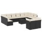 vidaXL Set de sofás de jardín y cojines 13 pzas ratán sintético negro vidaXL Set de sofás de jardín y cojines 13 pzas ratán sintético negro
