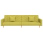 vidaXL Sofá cama de 2 plazas con dos almohadas tela verde vidaXL Sofá cama de 2 plazas con dos almohadas tela verde