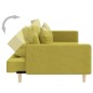 vidaXL Sofá cama de 2 plazas con dos almohadas tela verde vidaXL Sofá cama de 2 plazas con dos almohadas tela verde