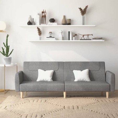 vidaXL Sofá cama de 2 plazas tela gris claro