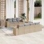 vidaXL Juego de sofás de jardín con cojines beige 8 pzas ratán PE vidaXL Juego de sofás de jardín con cojines beige 8 pzas ratán PE