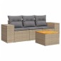 vidaXL Juego de sofás jardín con cojines 4 pzas ratán sintético beige vidaXL Juego de sofás jardín con cojines 4 pzas ratán sintético beige