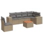 vidaXL Set sofás de jardín 7 piezas y cojines ratán sintético beige vidaXL Set sofás de jardín 7 piezas y cojines ratán sintético beige